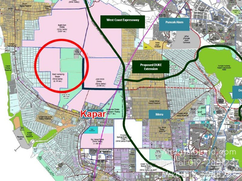 Klang, Kapar – 500 acres Freehold Oil Palm Plantation with good access road (Zoning Residential, potential for Industrial as well)